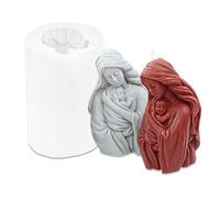 Cestony 3D La Vergine con il suo bambino tra le braccia Forma Candela Stampi in Silicone per la fabbricazione di candele, statue in resina di gesso e decorazioni per la casa (c)