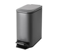 Cesun Piccolo bidone della spazzatura da bagno con coperchio, chiusura morbida, pedale, 6 litri/1,6 galloni in acciaio inox con secchio interno rimovibile, finitura anti-impronte (grigio)