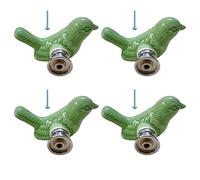 Cetfuro Confezione da 4 Pomelli per Porta ' con Design un Forma di Uccello Verde, Pomelli per Cassetti nel Ceramica, Maniglia per Vintage (Verde)