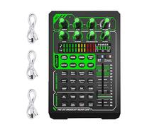 Cetfuro Scheda audio di registrazione dal vivo con microfono Bluetooth, mixer, cambia voce e mixer di trasmissione in diretta all'aperto.