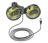 Cetfuro Ventilatore Elettrico per Auto Portatile USB 12-24V per Ufficio Domestico Ventilatore per Girevole A 360 Gradi A Doppia Testa A 3 velocità