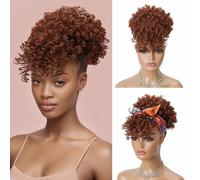 Cetiq Coda di cavallo con cordoncino da donna, coda di cavallo afro con pony, coda di cavallo riccia, coda di cavallo, coda di cavallo, coda di cavallo con ananas