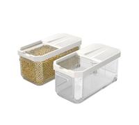 Cetomo 2 contenitori in plastica per cereali, riso, pasta, fagioli, soia, 12 l x 2, contenitori per cucina di casa, 12 l/9 kg (confezione da 2)