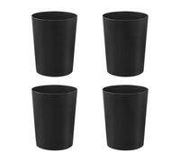 Cetomo 7.2L*4 Cestino per la Carta Straccia, Cestino per la Spazzatura di Plastica, Piccoli Cestini, Cestino Rotondo per Rifiuti per Cucine, Opaco, Sgranato, Apertura Superiore, Nero, 7.2L (4 pezzi)