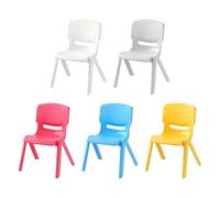 Cetomo Sedia in plastica per bambini, resistente e impilabile, sgabello durevole per bambini e adulti, sedile per casa, asilo nido o aula, resistente, senza BPA, 5 colori, confezione da 5