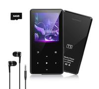 Cetoon Lettore MP3 Cetoon 64GB con Bluetooth 5.3 - Lettore musicale con altoparlante, Suono Hi-Fi,E-Book, Radio FM - Tasti Touchscreen, Cuffie in Dotazione