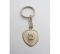 Cetra : Portachiavi a Cuore in Argento 925 - Lira - Strumento Musicale Musicista