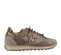 CETTI - Scarpa casual in pelle e maglia, stampa animale, cordino elastico, suola in gomma, per: donna, Rosa antico, 38 EU
