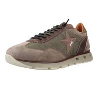 CETTI - Scarpa casual in pelle e tessuto, sportiva casual con coulisse elastica, suola alta in gomma, per: uomo, Kaki, 41 EU