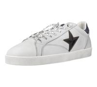 CETTI - Scarpa Casual in Pelle, Sportivo con coulisse elastica, Effetto Sporco, Suola in Gomma, per: Uomo, bianco, 43 EU