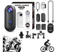 cetzork Treklon 4S 4K Mini Bodycam con Vivavoce, Treklon POV, mini action camera indossabile Body Adventure, HD 1080p, collana da pollice con audio e video (4K - nero)