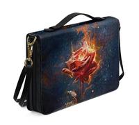 Ceudet A A A Rose Flowers Print Bible Case per donne Bibbia Cover Tote Bag con manico superiore e cinghie, custodia per il trasporto Bibbia per Chiesa grande libro con cerniera protezione Bibbia,