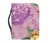 Ceudet A and Purple Boho Flowers - Custodia per Bibbia da donna, in pelle PU, con manico e cerniera, per borsa della Bibbia, per ragazze, 2XL, Viola Boho Floreale, M