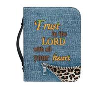 Ceudet A Inspiring Sunflower PU Leather Bibbia Cover, Bibbia Tote Bag Large Size Study Zipper Bibbia Bag with Pocket, Women Girls Bibbia Case Church Bag (God is Within Her She WillFall), Cerniera