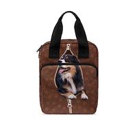 Ceudet AFlowers - Borsa per la Bibbia da uomo, con stampa, da donna, con manico, con tasca con cerniera, Cane Pastore Zampa, Taglia unica