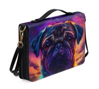 Ceudet AParrot - Borsa per la Bibbia per donne e ragazze, in pelle PU, leggera, con tracolla e manico, segnalibro, borsa da chiesa, Carlino sfumato Trippy, M