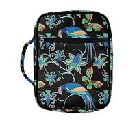 Ceudet Blue Marble Pattern Bible Cover Grande Custodia per il trasporto Libro Multifunzionale Bibbia Caso Cancelleria con Slot Penne e Tasche Interne Bibbia Organizer, Uccello floreale, Taglia unica