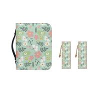 Ceudet Borsa a mano in pelle PU per donne e ragazze, con manico resistente e segnalibri, M-2XL, Bel fiore, L-10.2"x7"x1.9"