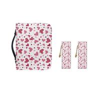 Ceudet Borsa a mano in pelle PU per donne e ragazze, con manico resistente e segnalibri, M-2XL, Cuore Rosa San Valentino, M-9.2"x6.3"x1.6"
