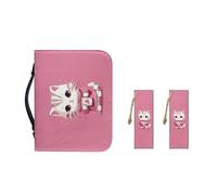 Ceudet Borsa a mano in pelle PU per donne e ragazze, con manico resistente e segnalibri, M-2XL, Simpatico gatto dell'amore, M-9.2"x6.3"x1.6"