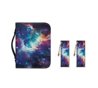 Ceudet Borsa a mano in pelle PU per donne e ragazze, con manico resistente e segnalibri, M-2XL, Splendida galassia, 2XL-12"x9"x2.4"