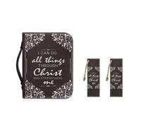 Ceudet Borsa a mano in pelle PU per donne e ragazze, con manico resistente e segnalibri, M-2XL, Stampa di parole bibliche, L-10.2"x7"x1.9"