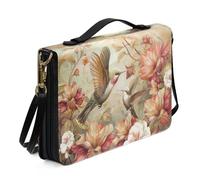 Ceudet Borsa Bibbia per donne e ragazze, in pelle PU, con tracolla e manico, segnalibro, borsa da chiesa, Novlety Hummingbird Floral, L