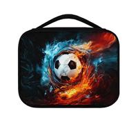Ceudet Borsa per bibbia con tasche, per donne, con tasche, leggera, resistente, multiuso, per chiesa, bibbia, studio, colore nero, Modello di calcio d'acqua di fuoco - blu e rosso, Taglia unica