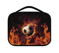 Ceudet Borsa per bibbia con tasche, per donne, con tasche, leggera, resistente, multiuso, per chiesa, bibbia, studio, colore nero, Calcio Fuoco - nero e arancione, Taglia unica