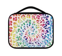 Ceudet Borsa per bibbia con tasche, per donne, con tasche, leggera, resistente, multiuso, per chiesa, bibbia, studio, colore nero, Stampa mucca Tie Dye - rosso e blu, Taglia unica