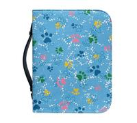 Ceudet Borsa per bibbia in pelle per donne e uomini, Blu e Verde Incontra la Zampa di Cane, M