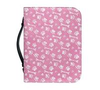 Ceudet Borsa per bibbia in pelle per donne e uomini, Pink Love e White Dog Paws01, xx-large