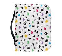 Ceudet Borsa per bibbia in pelle per donne e uomini, Zampa di cane nero e amore di colore, L