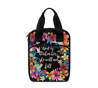 Ceudet Borsa per il trasporto della Bibbia con manico e tasca con cerniera, Piccione Floreale, Taglia unica