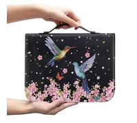 Ceudet Borsa tote in pelle PU con versi di colibrì, per uomini, donne, ragazze e ragazzi, custodia per bibbia multifunzionale, con manici e cerniera, adatta per scuola, chiesa, viaggi, Colibrì Cherry
