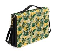 Ceudet Borsa tote per la Bibbia con stampa floreale di capra da donna, custodia per bibbia in pelle PU con tracolla, borsa per la Bibbia della chiesa per accessori biblici per studio, verde e bianco,