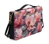 Ceudet Borse della Bibbia e borse per donne uomini Custodia per Bibbia per donne uomini Copertine Bibbia in pelle per donne uomini con tasche, Fiori rosa., M