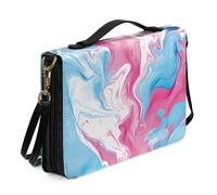 Ceudet Borse della Bibbia e borse per donne uomini Custodia per Bibbia per donne uomini Copertine Bibbia in pelle per donne uomini con tasche, Tie-dye blu polvere, xx-large