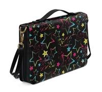 Ceudet Borse della Bibbia per Donne Uomini Tote Bibbia Custodia per Donne Uomini in Pelle Personalizzata Bibbia Copertine per Donne Uomini, Stelle colorate, x-large