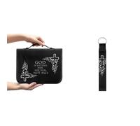 Ceudet Cat AWomen - Custodia per il trasporto della Bibbia in pelle PU, con copertina per bibbia, di grandi dimensioni, con cordino e portachiavi, Croce, 2XL(12*9*2.4 inches)