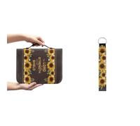 Ceudet Cat AWomen - Custodia per il trasporto della Bibbia in pelle PU, con copertina per bibbia, di grandi dimensioni, con cordino e portachiavi, Girasoli, 2XL(12*9*2.4 inches)