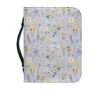 Ceudet Copertina per Bibbia da donna, in pelle PU, con manico e cerniera, motivo floreale rosa, per ragazze, XL, Bellissimi fiori., xx-large