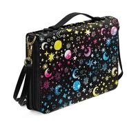 Ceudet Copertina per Bibbia in pelle per uomini, donne, bambini, copertura per Bibbia, extra large, per donne e uomini, La Luna e le Stelle, x-large