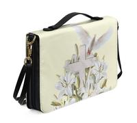 Ceudet Copertine bibliche in pelle per donne e uomini con tasche borse della Bibbia e borse per donne uomini kit di accessori per la Bibbia, Croce colomba, xx-large