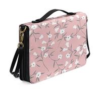 Ceudet Copertine bibliche medie per donne uomini in pelle Bibbia Borse per donne Tote personalizzato, Fiori bianchi., M