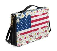 Ceudet Copertine bibliche personalizzate per donne uomini borse bibliche per donne uomini Tote Bibbia accessori kit western bibbia caso, Bandiera del crisantemo, L