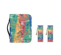 Ceudet Copertine colorate per la Bibbia di San Valentino a forma di cuore, impermeabile, in pelle PU, custodia per il trasporto della Bibbia, con tasca con cerniera e segnalibro, 2XL, Palma colorata,