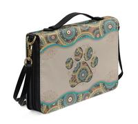 Ceudet Copertine in pelle per libri biblici, per donne e uomini, con tasche, kit di accessori per la Bibbia, Zampa di cane in stile, x-large