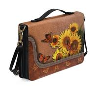 Ceudet Copertine per Bibbia in pelle per donne e uomini, con tasche, borse per la Bibbia per donne e uomini, Farfalla girasole., L