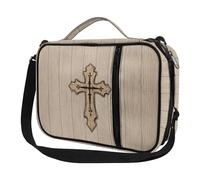 Ceudet Copertine per Bibbia per donne e uomini, con tasche, carino, custodia per Bibbia Diversebee, copertura per Bibbia con cinturino, Stampa Crocifissione Planks, Taglia unica